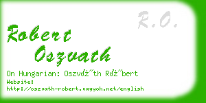 robert oszvath business card